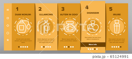 Perfume Containers Onboarding Icons Set Vector 65124991