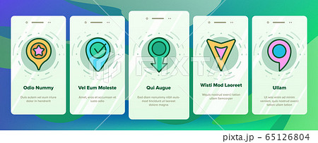 Marker Pointer Gps Map Onboarding Icons Set Vectorのイラスト素材 [65126804 ...