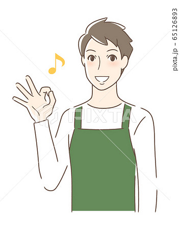 笑顔でOKサインを出す男性 65126893