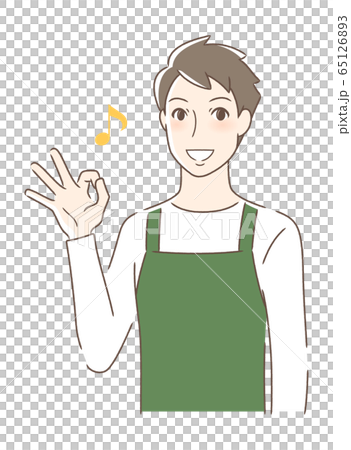 笑顔でOKサインを出す男性 65126893