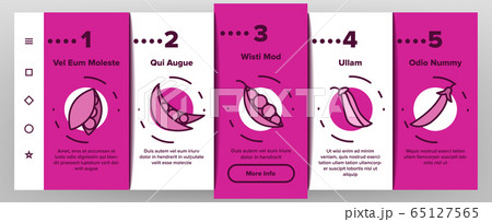 Peas Bob Vegetable Onboarding Icons Set Vector 65127565