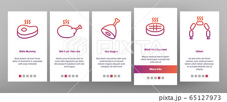 Smoked Meat Barbecue Onboarding Icons Set Vector Smoked Meat Barbecue Onboarding Icons Set Vector 65127973