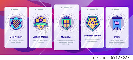 Blazon Shield Shapes Onboarding Icons Set Vector 65128023