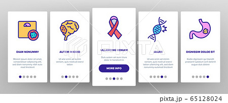 Cancer Anatomy Disease Onboarding Icons Set Vector 65128024