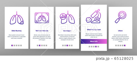Cancer Anatomy Disease Onboarding Icons Set Vector 65128025