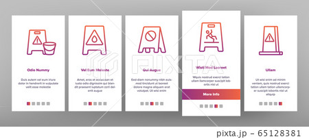 Wet Floor Onboarding Icons Set Vector 65128381