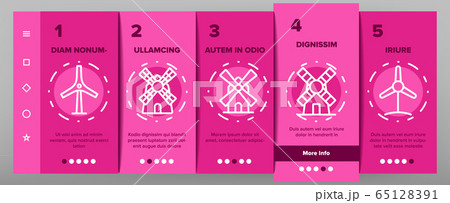 Windmill Building Onboarding Icons Set Vector 65128391