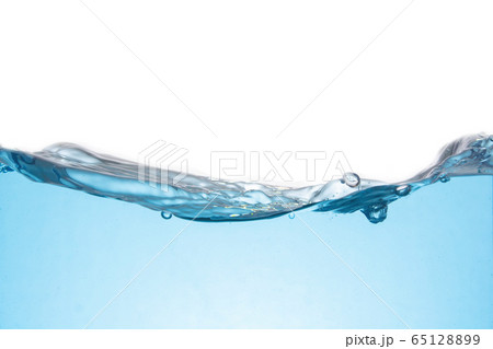 Clean light blue water wave isolated on white Clean light blue water wave isolated on white 65128899