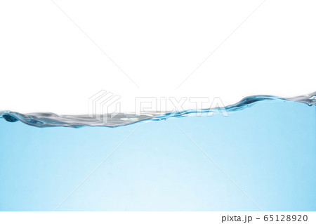 Clean light blue water wave isolated on white Clean light blue water wave isolated on white 65128920