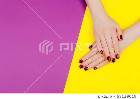 Manicure on divided background Manicure on divided background 65129019