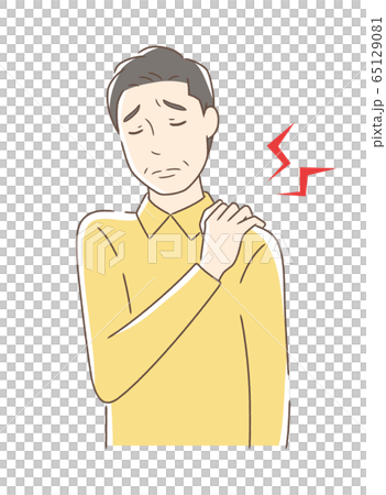 肩こりに悩む男性 肩こりに悩む男性 65129081