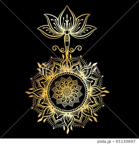 Ornate Lotus flower. Ayurveda symbol of harmony 65130697