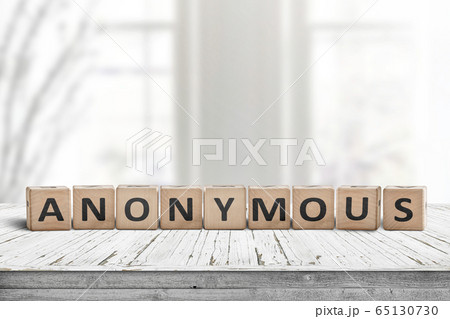 Sign with the word anonymous Sign with the word anonymous 65130730