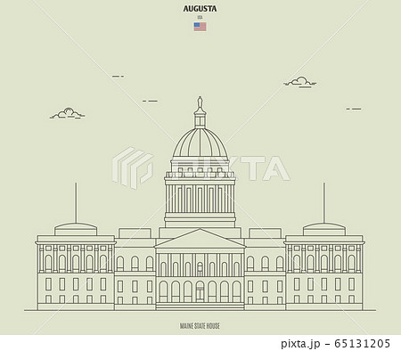 Maine State House in Augusta, USA. Landmark icon 65131205