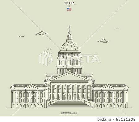 Kansas State Capitol in Topeka, USA. Landmark icon 65131208