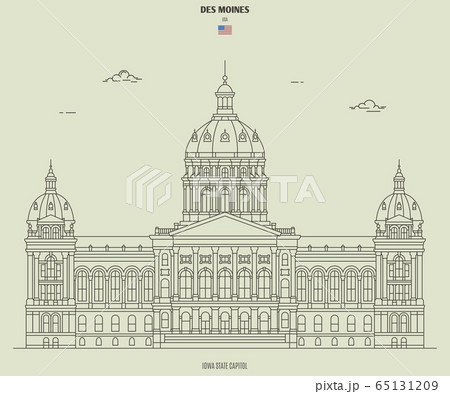 Iowa State Capitol in Des Moines, USA.  65131209