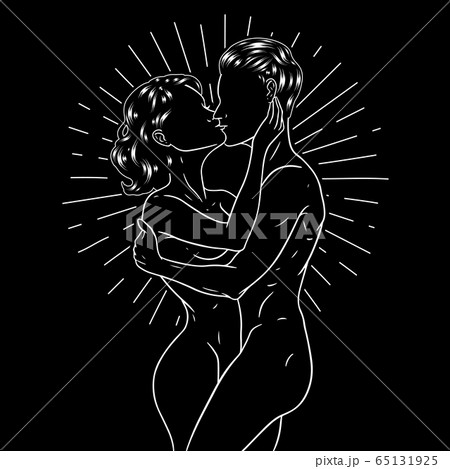 Woman and man kissing, beautiful sensual couple in 65131925