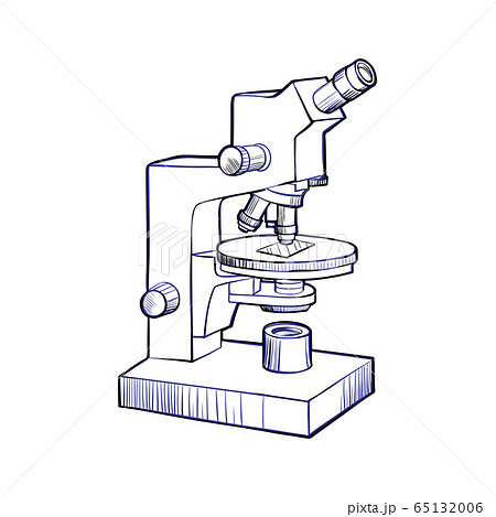 Microscope Sketch And Line Artのイラスト素材