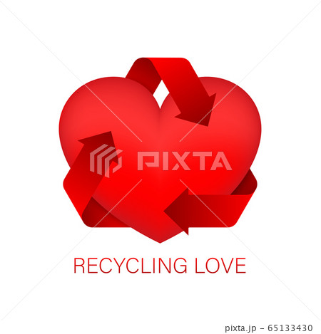 Love recycling for concept design. Reload sign. Circle shape. Heart icon, love icon vector. Vector stock illustration. 65133430