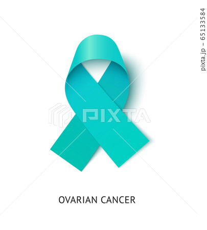 Ovarian cancer awareness ribbon vector realistic illustration 65133584