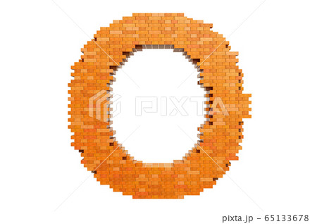Bricks font, letter O from building bricks. 3D Bricks font, letter O from building bricks. 3D 65133678