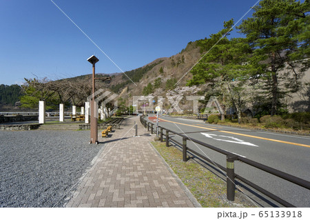桜咲く奥多摩湖　バス停 下り 65133918