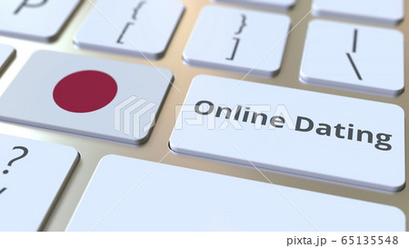 Online Dating text and flag of Japan on the keyboard. Conceptual 3D rendering Online Dating text and flag of Japan on the keyboard. Conceptual 3D rendering 65135548