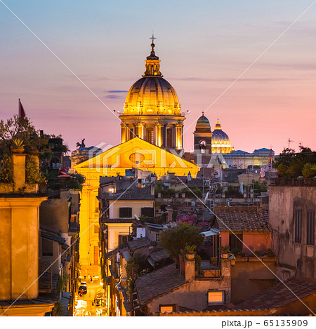 Cityscape of Rome, Italy in sunset. Cityscape of Rome, Italy in sunset. 65135909