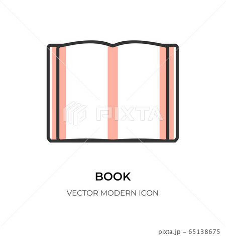 Flat line open book icon logo sign library vector Flat line open book icon logo sign library vector 65138675