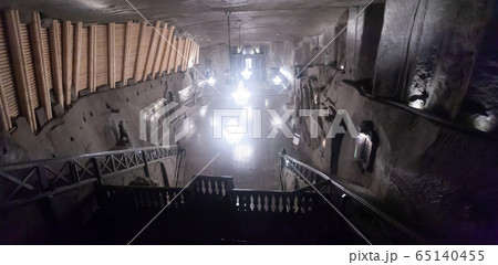 Chapel of Saint Kinga in salt mine in Wieliczka, Poland 65140455