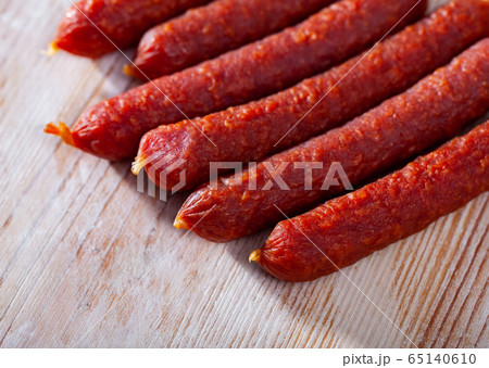 Close up view of tyrolean sausages 65140610