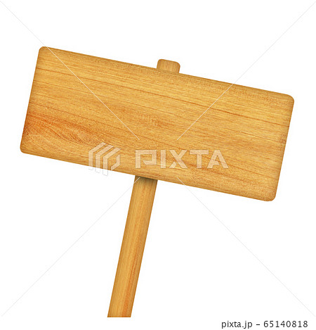 Wooden sign isolated on white background. 65140818