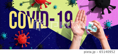 COVID-19 theme with person washing their hands COVID-19 theme with person washing their hands 65140952