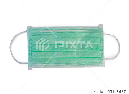 Disposable earloops face mask on white background. 65143627