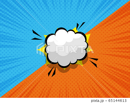two tone comic background with blank speech bubble 65144613