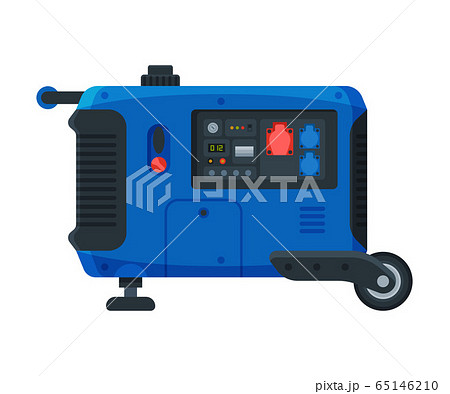 Diesel Portable Power Generator on Wheels, Electrical Engine Equipment Vector Illustration Diesel Portable Power Generator on Wheels, Electrical Engine Equipment Vector Illustration 65146210