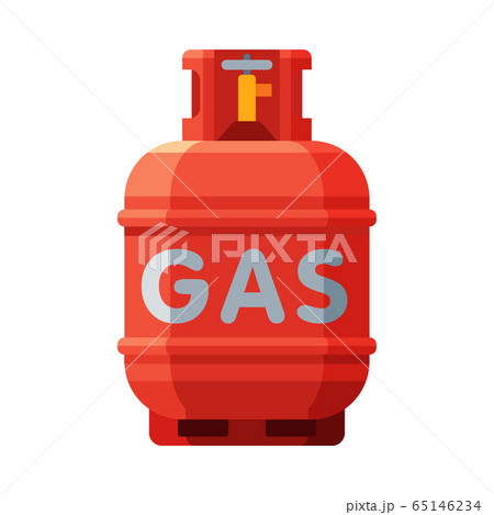 Red Liquid Propane Gas Cylinder, Camping Gas Bottle Vector Illustration 65146234