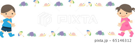 可愛いフレーム 雨 六月のイラスト素材