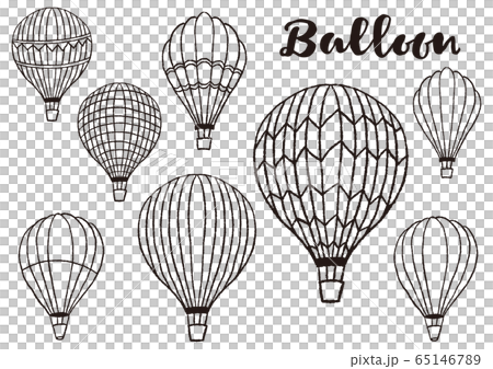 Balloon Illustration Hand Drawn Monochrome Stock Illustration