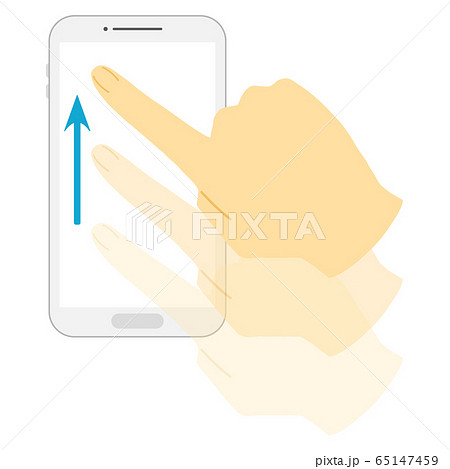 スマートフォンを操作する手 上にスワイプ スライドのイラスト素材