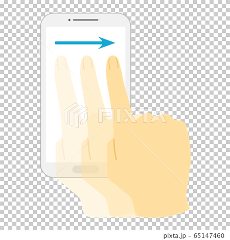 スマートフォンを操作する手 右にスワイプ スライドのイラスト素材