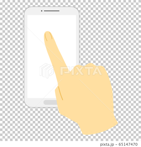 スマートフォンを操作する手 タップのイラスト素材