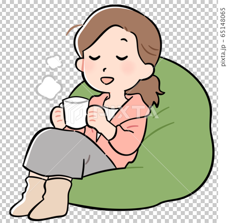 リラックスしている女性のイラスト素材