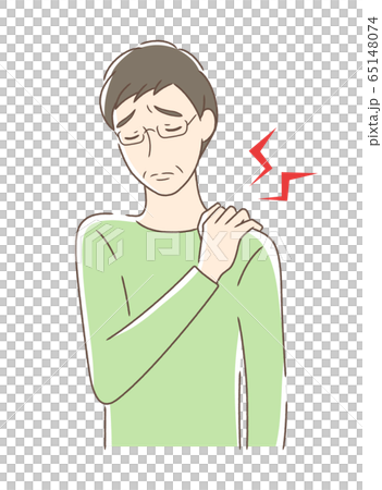 A man suffering from stiff shoulders - Stock Illustration [65148074 ...