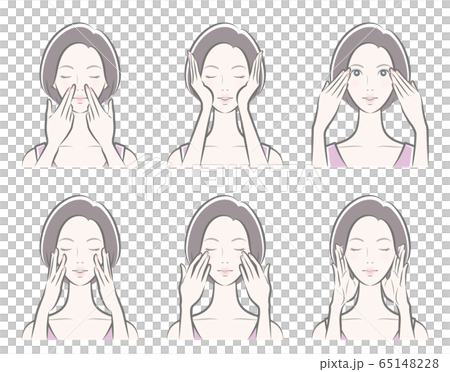 一個女人在做護膚的插圖 一個女人在做護膚的插圖 65148228