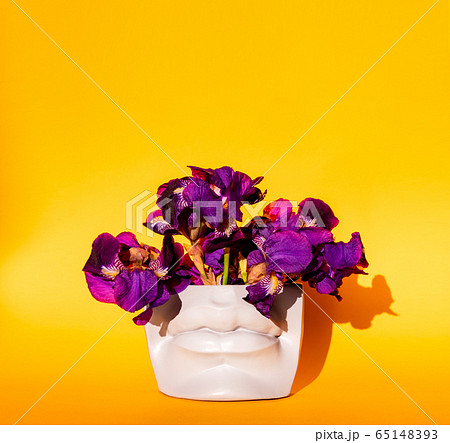 Flower vase with flowers.  65148393