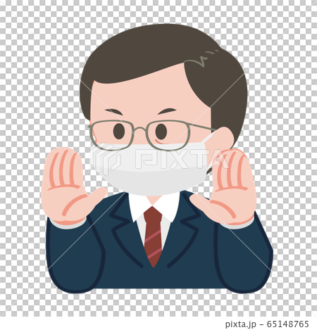 Middle-aged office worker stop mask 65148765