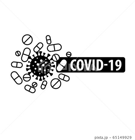 Vector sign of the coronavirus and tablets around it Vector sign of the coronavirus and tablets around it 65149929