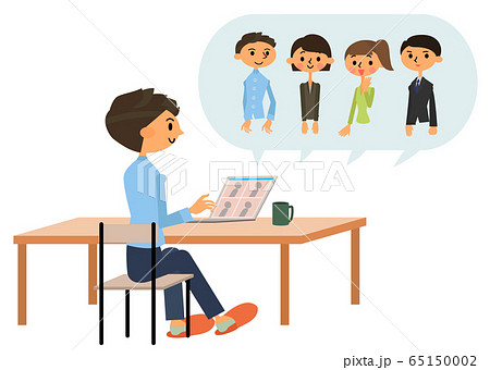 オンライン会議男性 65150002