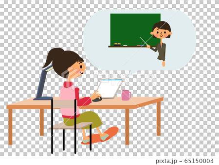 計算機後面的在線課堂女孩 65150003